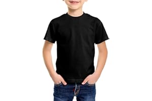 Love My Fashions® Kids Value Weight Crew Neck Plain T-Shirt Short Sleeve Casual Tees for Boys Cotton Tops for Children