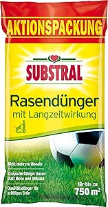 Substral Rasendünger, mit Langzeitwirkung, 100 Tage Langzeitdüngung, staubfreies Granulat mit umhüllten Langzeitstickstoff, 15 kg für 750 m²