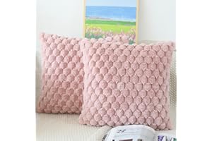 NIULAA Faux Fur Cushion Covers 40cm x 40cm Pink Set of 2 Fluffy Plush Cushion Covers 16 x 16 inches Pillow Covers Soft Fuzzy Pillowcases Moroccan Style Home Decor Cushion Cover