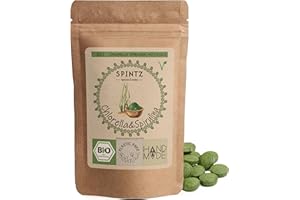 ‎SPINTZ SPINTZ® Bio Spirulina + Chlorella Presslinge 800 Stück | 100% kontrolliert biologischer Anbau | Vegane Chlorella Spirulina Tabletten 500mg/Tab | Plastikfrei verpackte Spirulina Chlorella Tabletten