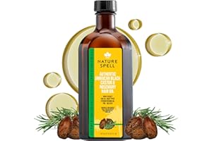 Nature Spell Jamaican Black Castor and Rosemary Oil Blend for Hair & Scalp, Pre-Diluted Oil to Strengthen Roots and Smooth Strands, For All Hair Types, Vegan, 150ml