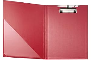 Falken Chemise porte-bloc pour DIN A4 Folienkaschiert Coque en Vorderd avec porte-stylo red