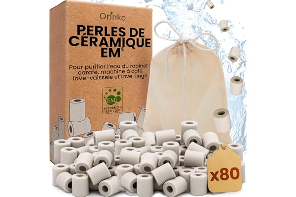 Perles de Céramique EM x80 - Améliorent la Qualité de l’Eau - Réduises Les Dépôts Calcaires - Adapté pour Machine à Laver et pour Carafes, Bouteilles, Cafetières
