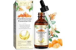 NVXNMSD Aceite Frankincense Frankincense Essential Oil- Aceite Esencial Puro al 100%, 60ml de Aceite Esencial de Incienso Natural Destilado al Vapor Esencial para el Rostro, Aceite Humidificador