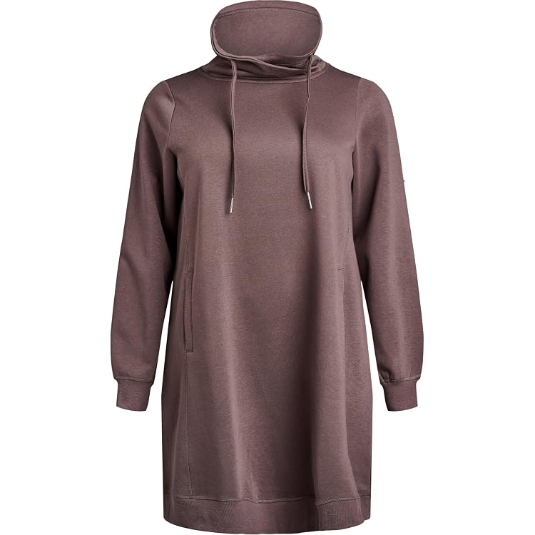 Ulla Popken Damen Jerseykleid Plus Size – Mit Kapuze, Glitzerband & A-Linie
