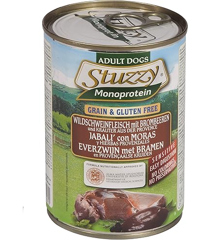 Stuzzy Cibo Umido Per Cani Adulti Al Maiale - Monoproteico Grain Free, 6 Lattine Da 800g