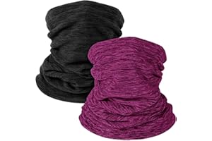 HICARER 2 Pieces Winter Neck Warmer Gaiter Fleece Ski Neck Scarf Warm Windproof Balaclava Cold Weather Scarf Tube Cover Bandanas for Men Women Winter Motorcycle Skiing Running Cycling