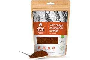 ‎CHAGA HEALTH Chaga Health Chaga Pulver Bio - Wild geerntete Chaga Pilze aus estnischen Bio-Wäldern. mit viele Antioxidantien für Chaga Tee und Coffee (100 g)