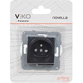 Viko Novella Black Ups Socket Anti-Collision Child Protected. Mechanism+Button Cover Quick Connect Anti-Collision Child Protected