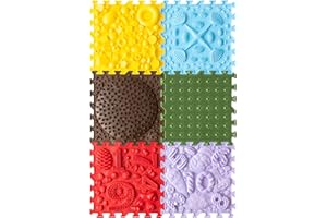 ORTO NATURE Massage Puzzle sensorische Bodenmatte - Orthopädische Spielmatte für Kinder oder als Baby Spielzeug, Puzzlematte Unterlage für den Boden (Clevere Natur)
