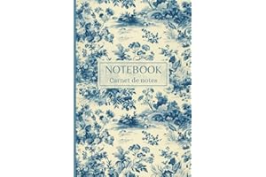 Carnet de notes: Style toile de Jouy | 60 pages blanches avec lignes | Taille 6x9" (15,24 cm x 22,86 cm)