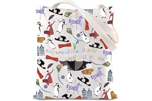 FOTAP Mary Popp - Bolso de mano supercalifragilístico con paraguas Poppins, bolso de mano Mary Popp Broadway, regalo musical, bolsa de hombro de la película Mary