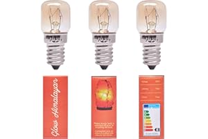 3 Pack 15W Bulb for Himalayan Salt Lamps, Dimmable E14 Socket. Original Replacement. One Year Warranty. Glow Himalayan.