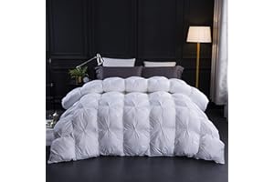 Three Geese King Size Duvet 7.5Tog,Goose Feather Down Duvet Ideal for Spring and Summer, 100% Organic Cotton Cover, Double Quilt Bed Comforter (White)