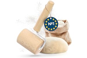 TIMELEOS Wałek do ciasta mały – mały wałek do makaronu dla dzieci – wałek do makaronu dla dzieci jako akcesoria do pieczenia – wałek do ciasta dla dzieci z drewna bukowego stabilny (1 x rolka blachy