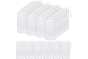 ‎PZJFH 40 Teiliges Tens Elektroden Pads, 4 X 8cm Großes Elektroden Tens Gerät Ist Wiederverwendbar, Selbstklebendes Tens Pads mit 2.0mm Kabelanschluss, Tens Elektroden Ist Latexfrei für Elektrotherapie