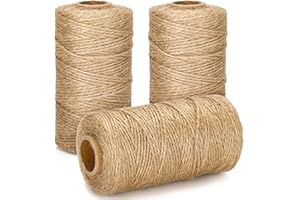 G2PLUS 1.5MM×300M Cuerda de Yute Natural Cuerda Decorativa Cuerda Manualidades Cuerda de Jardinería Bricolaje para el Hogar de 2 hebras para Jardinería,Envoltura de Regalos,Plantas