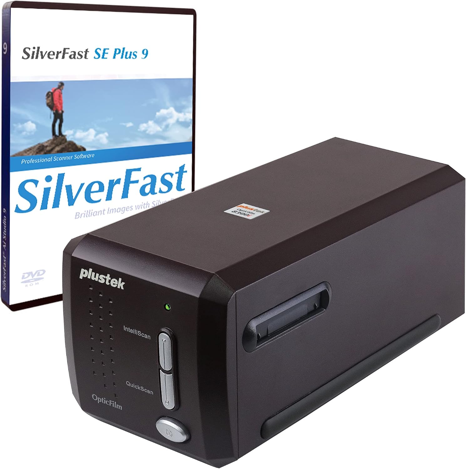 Plustek OpticFilm 8300i SE - 35mm Negative Film Stripe & Slide Scanner with 38% scan speed increase, Bundle SilverFast SE Plus 9 + QuickScan Plus, Support Mac and Windows.