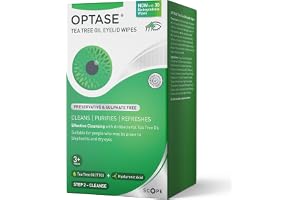 Optase Tea Tree Oil Eyelid Wipes – Cleanses, Purifies, and Refreshes Eyelids – Preservative Free – 30 Biodegradable Wipes – E