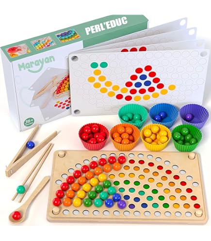 Dr. MUYA® Montessori Speelgoed 3 4 5 Jaar, Tandwielen Kinderen, Kinderspellen vanaf 3 Jaar, Leerspellen vanaf 3 Jaar, Houten Speelgoed vanaf 3 Jaar, Cadeau 3–5 Jaar Kinderen Jongens Meisjes