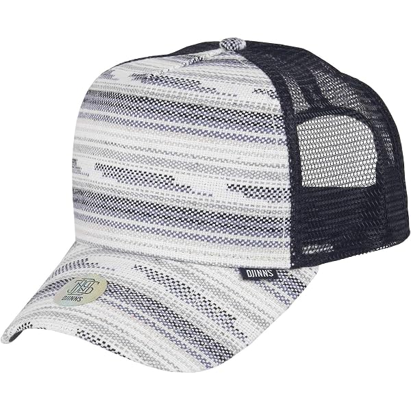 DJINNS High Fitted Trucker Cap – Navy, Aus Leinen-Mix (60% Baumwolle, 40% Polyester), Fitted