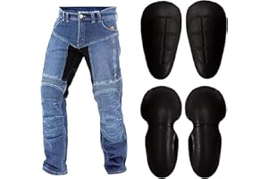 WinNet Jeans da Moto con Inserti in Kevlar Anti Abrasione da Uomo