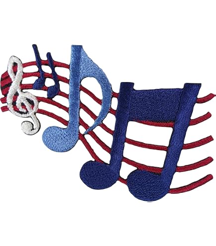 Toppa Per Giacca Cappello Ricamo Toppa Ricamata Per Spartiti Musicali - Applique 2,75 Pollici, A Ferro, Per Cappelli, Borse, Abbigliamento Applicazione A Ferro Spartito