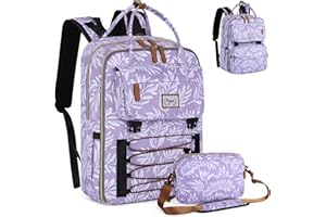 Tonyeee Baby Changing Bag Backpack,Large Nappy Changing Bags Waterproof Travel Back Pack with Portable Changing Mat & Stroller Straps for Moms and Dads,Purple Patterns