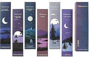 ‎FOLKULTURE Folkulture Incense Sticks - 6er-Set (120 ungiftige Stäbchen) – Rosmarin, Jasmin, Lavendel und Salbei | Schlaf-Räucherstäbchen und Räucherstäbchen-Vielfaltsset, Sleep Gift Set