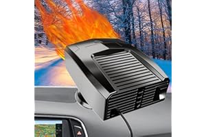 WEQNGIU Autoheizung, Tragbare 12V Autoheizung zum Anschluss an den Zigarettenanzünder, Windschutzscheibenentfroster, 2 in 1 Schnell Aufheizender Autoentfroster fürs Auto