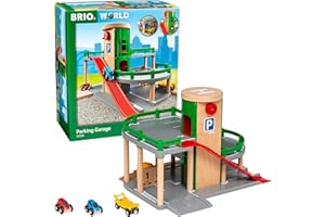 BRIO World 33204 Parkhaus, Straßen & Schienen - Eisenbahnzubehör Holzeisenbahn - Empfohlen für Kinder ab 3 Jahren