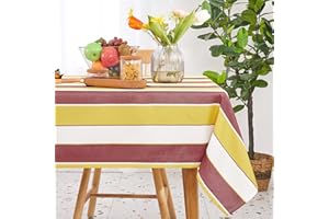 Deconovo Tovaglia Impermeabile, Resistente all'Usura e Alle Macchie, Adatta per Ristoranti e Giardini all'Aperto, Rosso Giallo, 140x200 CM