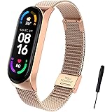 BDIG Cinturino Compatibile con Xiaomi Mi Band 4 Cinturino Mi Band 3, Regolabile in Acciaio Inox Watch Cinturino di Ricambio p