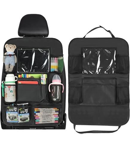 Vexran Lot De 2 Protections Dossier Siège Auto Enfants - Tissu Oxford Imperméable Avec Poches Filet