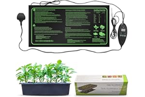 Errum Seedling Heat Mat Plant Heated Propagator with Digital Timer & Thermostat Controller, Waterproof Seedling Heating Pad for Propagation Germination Tray (10''x20'')
