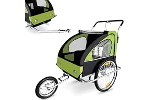 SAMAX CONVERTIBLE JOGGER REMORQUE VELO 2EN1 JUSQU'A 2 ENFANTS AMORTISSEUR
