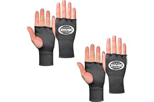 Farabi Sports Vendas de Boxeo, Guantes elásticos de Invierno de Medio Dedo, Acolchado sin Gel para MMA, Muay Thai, Deportes de Combate, Kickboxing y Artes Marciales.