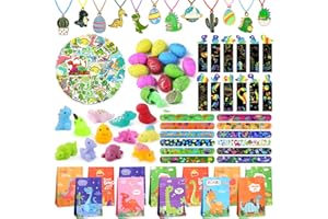 Moltby Gadget Dinosauri Compleanno Bambini - 122Pcs Kit Festa Dinosauri Compleanno Regalo Festa Sacchetti Dinosauri Compleanno Pensierini Fine Festa Compleanno Dinosauri