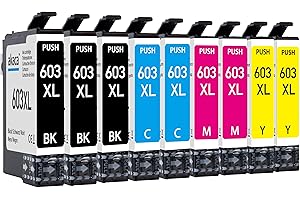 akaca 603XL Cartucce d'inchiostro Compatibili con Epson 603 603XL (3x Nero, 2x Ciano Magenta Giallo), per Expression Home XP-2100 XP-3100 XP-4100 XP-4150, Workforce WF-2830 WF-2835 WF-2840