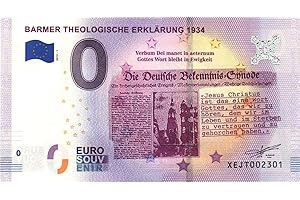 EUROSOUVENIR Billet de 0 euros pour rappeler la déclaration théologique de Barmer de 1934 de l'Église terrestre Évangélique.