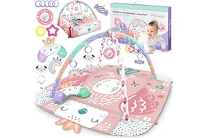 NUKIDO Interactive Learning Mat Educational Mat Baby Toy from Birth Seven Multifunctional Toys Additional Cushion for Stomach Position Soft Easy Care Mat Original Colours 110 x 100 cm