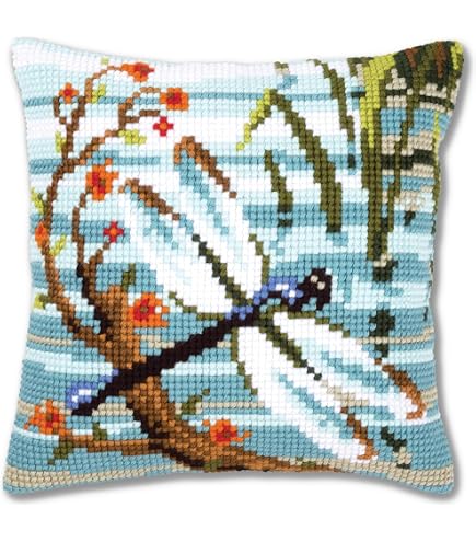Vervaco Kreuzstich-Kissen Set „Bergwiese“ – 40 X 40 Cm, Mit Allem Zubehör