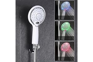 GuDoQi, soffione doccia con sensore di temperatura, display digitale e luce LED in 3 colori attivati dal flusso dell'acqua