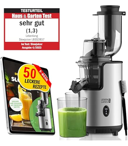 Exreizst Slow Juicer MP-802P - Kaltpressentsafter Mit 13,5cm Einfüllschacht