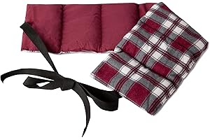 GIRAFFENLAND Faja térmica lumbar con semillas compartimentada en siete y con cintas - Cojín térmico utilizable caliente y frío con semillas de lino (Franella con cuadros, rojo - 65x15 cm)