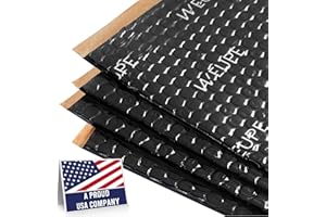 WEUPE Tapis insonorisant pour voitures, 50 mil 10 m², butyle automobile, matériau d'isolation acoustique pour coffre de voiture, haut-parleur, porte, sol et plafond, noir