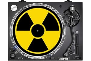 DAYTRIPPER Hazard Radiation Symbol Slip Mat Hazardous Record Slip Mats Red Turntable Decks Records Slipmat Slipmats Mat DJs Accessories Gift For Him Her (12")