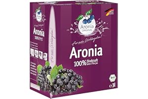 Aronia ORIGINAL Organic Aronia Berry Juice Bag-in-Box 3 L | 100% Pure Aronia Fruit Juice, No Added Sugar, Not From Concentrate | Vegan, Organic, Non GMO Chokeberry (Aronia Berries)