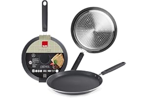 IBILI - Poêle à crêpes Inducta, 28 cm, Aluminium, Antiadhésif, Compatible avec l’induction