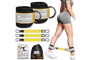 WOQQW Ankle Resistance Bands with Cuffs, Ankle Weights for Women, Ankle Straps for Cable Machines, Legs And Glutes Workout Equipment, Home Gym Exercise Equipment for Booty Training, Kickback, Pilates